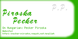 piroska pecker business card